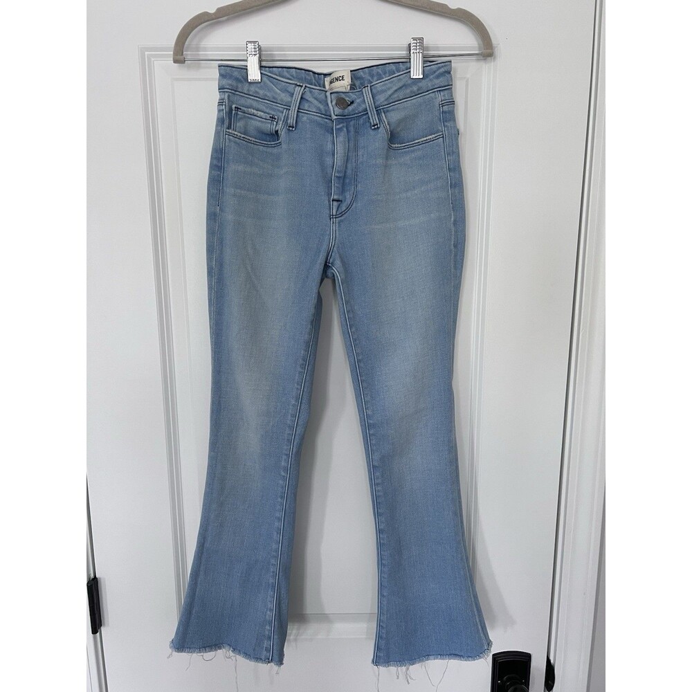 L’AGENCE Cropped Flare Jeans Frayed Hem Size 25